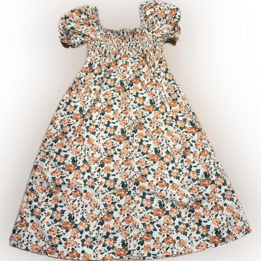 Elegant White Flowered Nursing Dress
